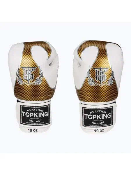 Топ King Muay Thai Empower бели/златни боксови ръкавици бяло