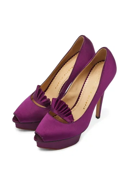 Pantofi cu toc Charlotte Olympia cu platformă cu volane violet