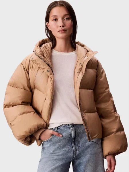 Короткий пуховик Calvin Klein бежевий