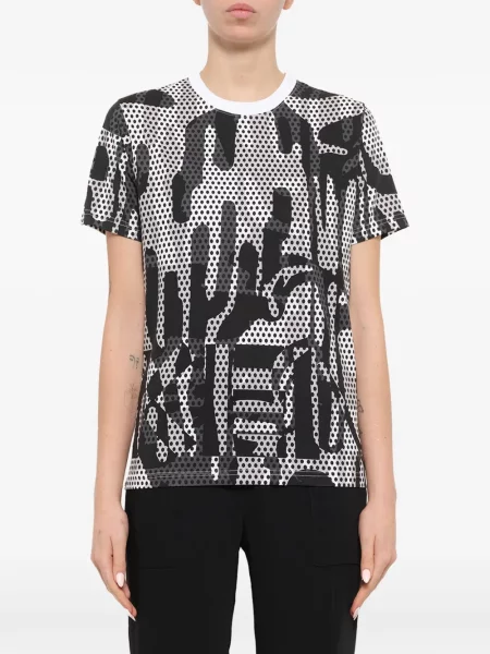 Tricou Kenzo cu buline cu imagine alb