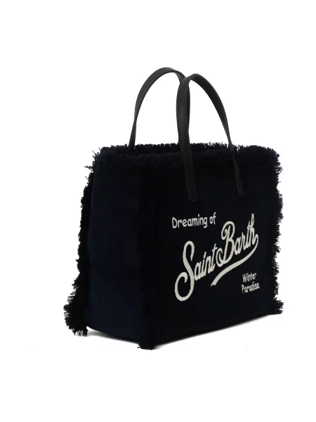 Shopperka Mc2 Saint Barth skórzana niebieska