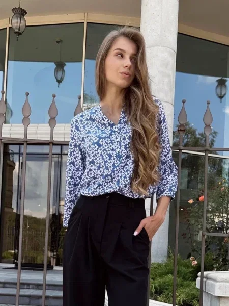 Блуза LadyLike текстиль блакитний