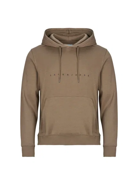 Geacă Jack & Jones cu glugă maro