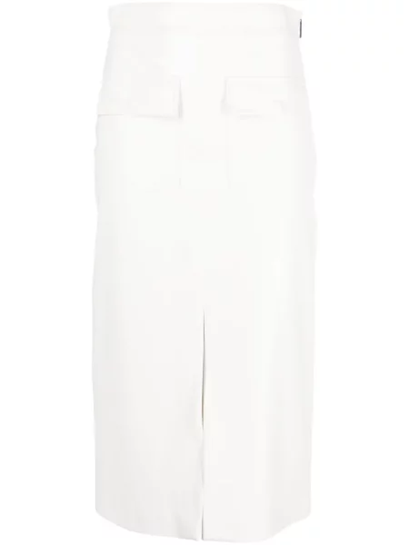 Fustă din piele Msgm până la genunchi alb