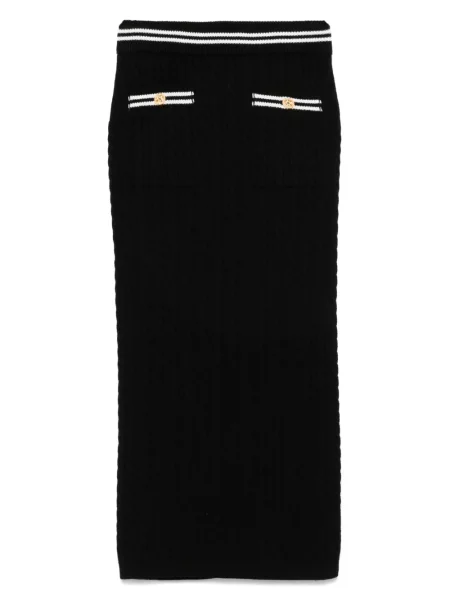 Fustă midi Alessandra Rich până la genunchi negru