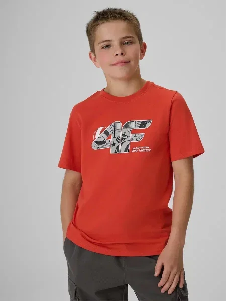 T-shirt chłopięcy 4F czerwona