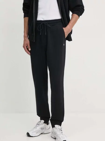 Bombažen spodnji del trenirke United Colors of Benetton črna