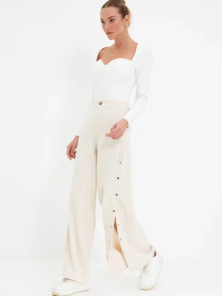 Pantaloni Trendyol alb