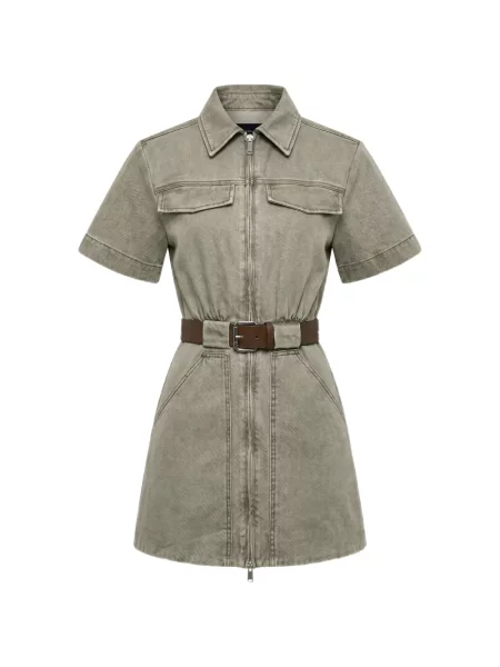 Cu centură rochie mini Nicholas verde