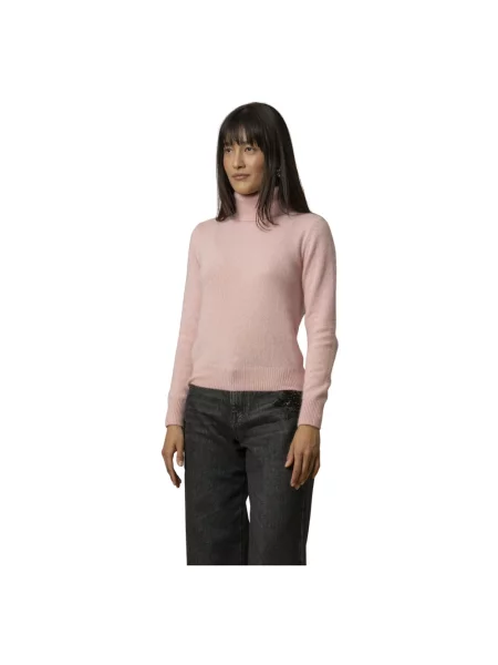 Sweter Kocca z wysokim kołnierzem elegancki różowy