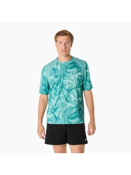 Tricou de alergare pentru bărbați ASICS Road Lite-Show light teal
