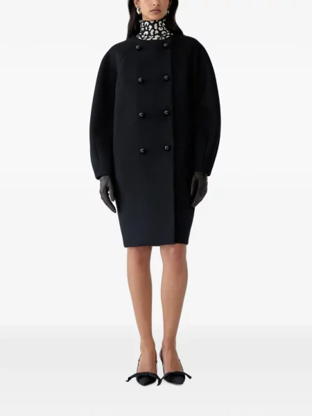 Dvouřadý kabát Carolina Herrera černý