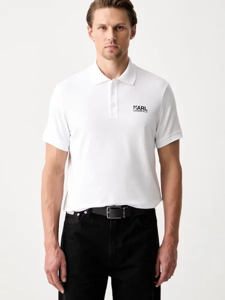 Tricou polo Karl Lagerfeld alb