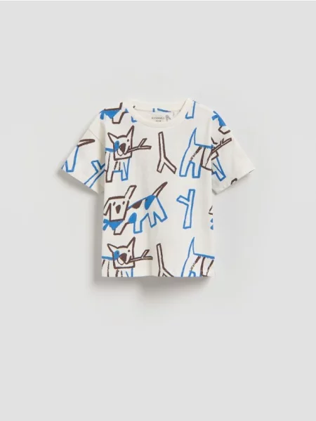 Reserved Tricou din crem