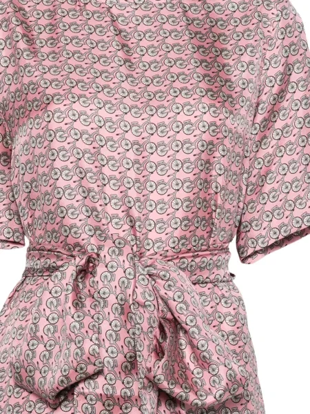 Ciclism rochie Max Mara de mătase cu imagine roz