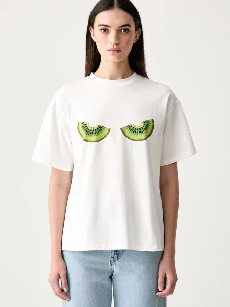 Never Fully Dressed tricou pentru femei din cu bej