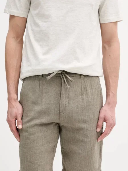 Lindbergh pantaloni scurți din amestec de in verde