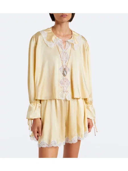 Bluză Chloé din satin galben