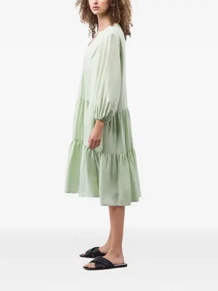 Rochie Ivy Oak cu decolteu în V verde