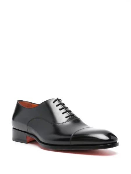 Кожени ниски обувки Santoni черно