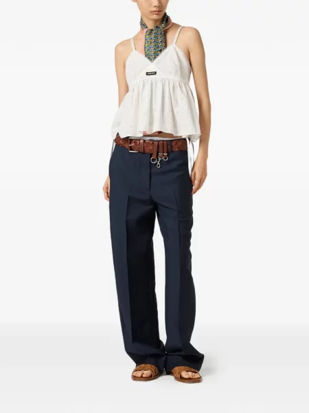 Top Miu Miu din poplin alb