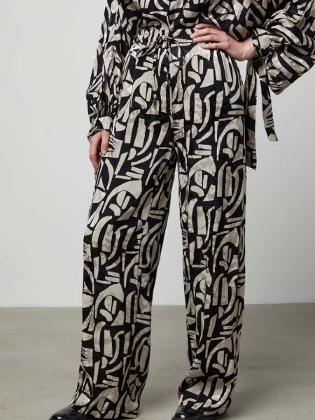 Kalhoty Answear Lab široké high waist černá