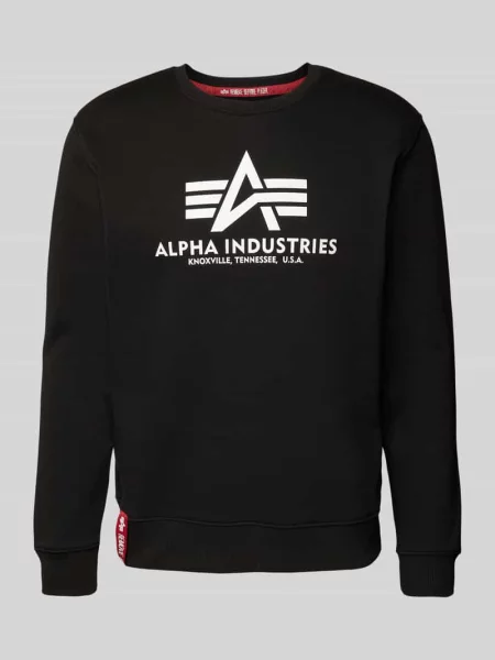 Sweter Alpha Industries z nadrukiem czarny