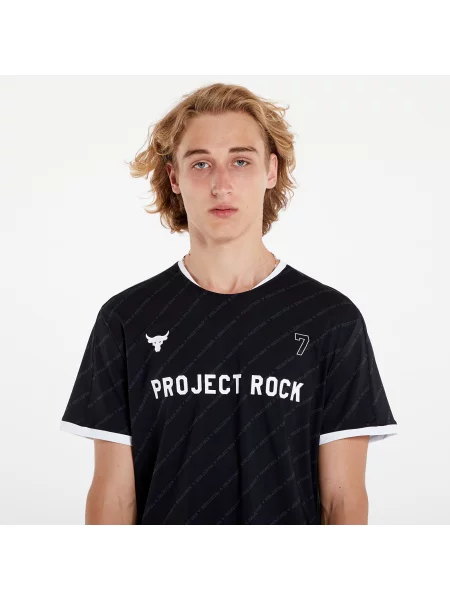 Тениска за трениране Under Armour Project Rock черно с десен бяло