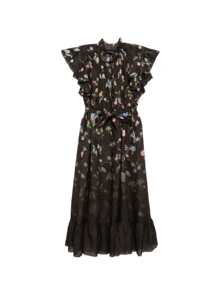 Rochie maxi Cynthia Rowley cu model floral cu imagine maro