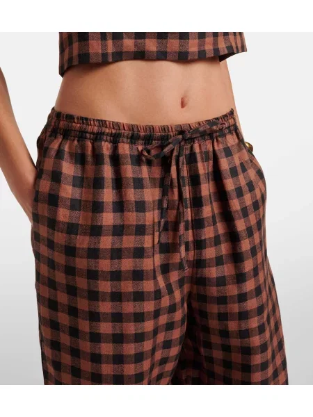 Pantaloni Asceno de in în carouri maro