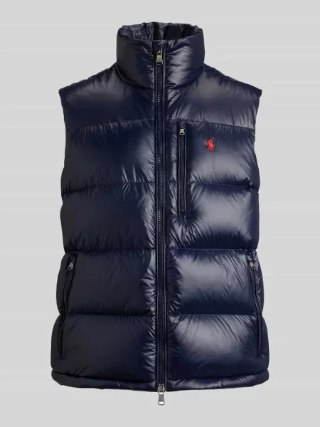 Kamizelka pikowana o kroju regular fit z wyhaftowanym logo Polo Ralph Lauren granatowa