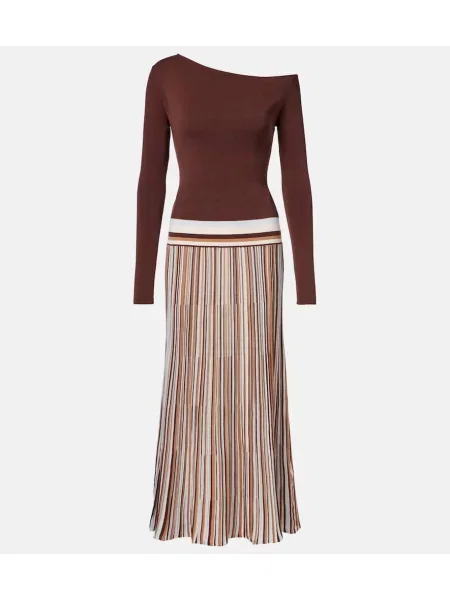 Rochie maxi Faithfull tricotate de costum maro