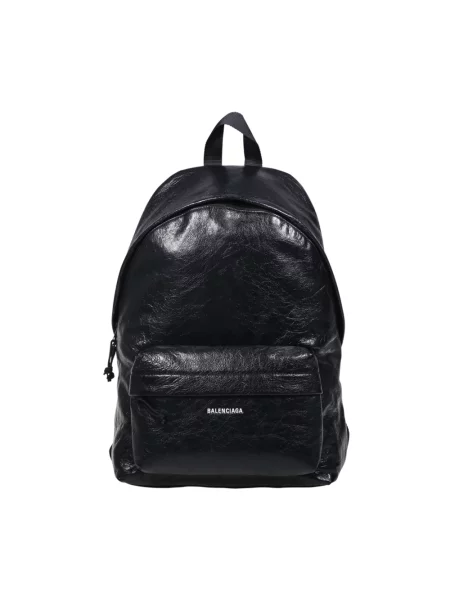 Lniana torba Balenciaga Explorer czarna