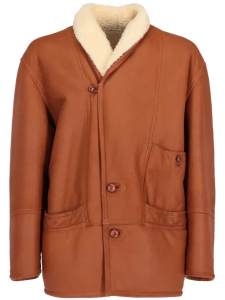 Kožený retro kabát A.n.g.e.l.o. Vintage Cult hnědý