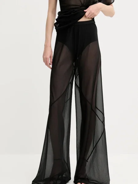 Rick Owens Lilies pantaloni drept high waist negru