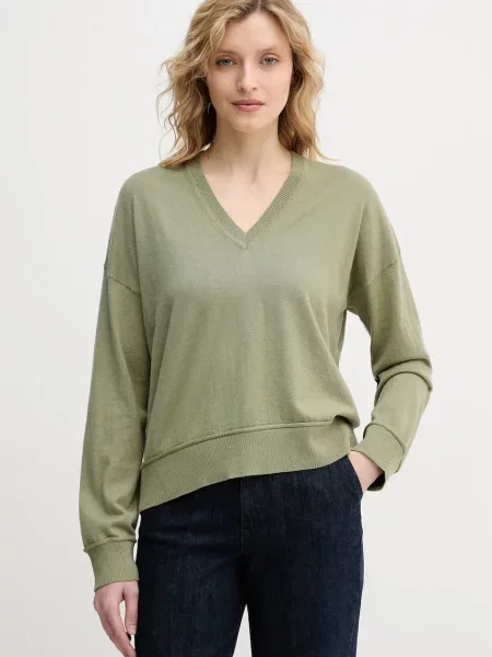 United Colors of Benetton πουλόβερ γυναικείο με πρόσμιξη μαλλιού πράσινο