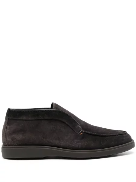 Cizme scurte Santoni din piele de căprioară slip-on maro