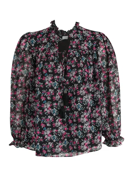 Wallis Petite Bluză roz gri / albastru pastel negru