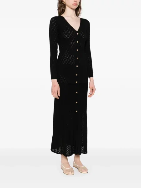 Rochie maxi Sandro tricotate de costum negru