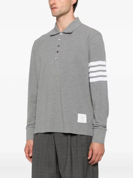Lung tricou polo Thom Browne gri