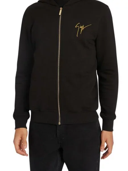 Bluza z kapturem Giuseppe Zanotti z kapturem czarna