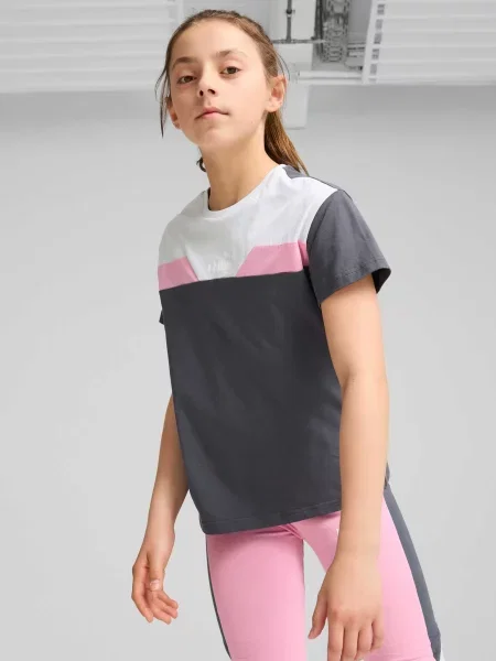 Дитяча Футболка PUMA Power Relaxed Tee комбінований верх сірий