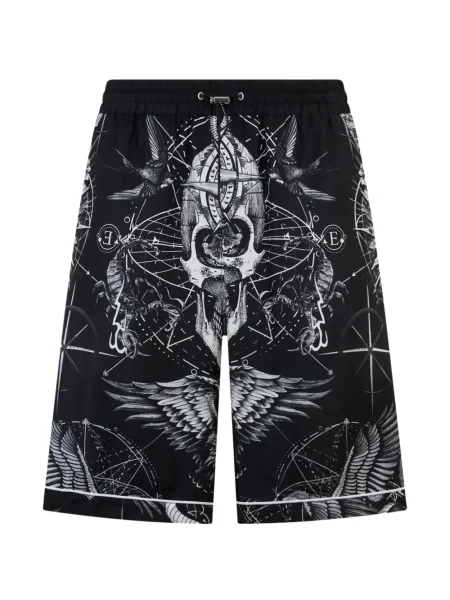 Pantaloni scurți Philipp Plein de mătase negru