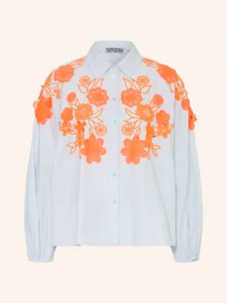 Essentiel Antwerp Košile Joella tmavě / neonově oranžová modrá