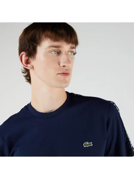 Футболка Lacoste с круглым вырезом синяя