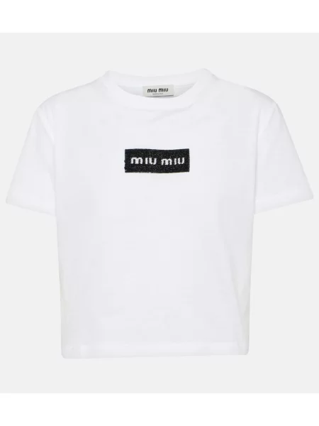 Tricou Miu Miu din jerseu cu autograf