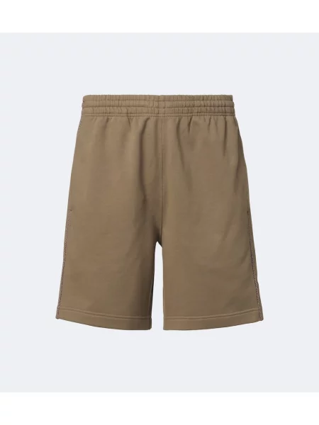 Pantaloni scurți Burberry în carouri din jerseu maro