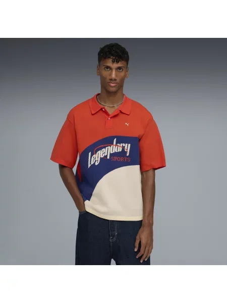 Koszulka polo PUMA.NOW Odzież S czerwony