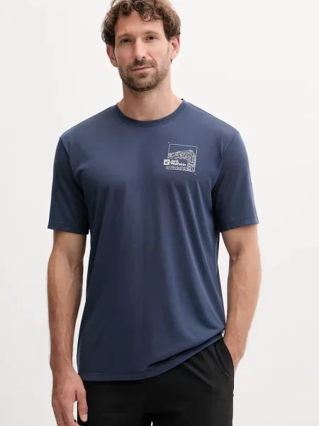 Športna kratka majica Jack Wolfskin Vonnan modra
