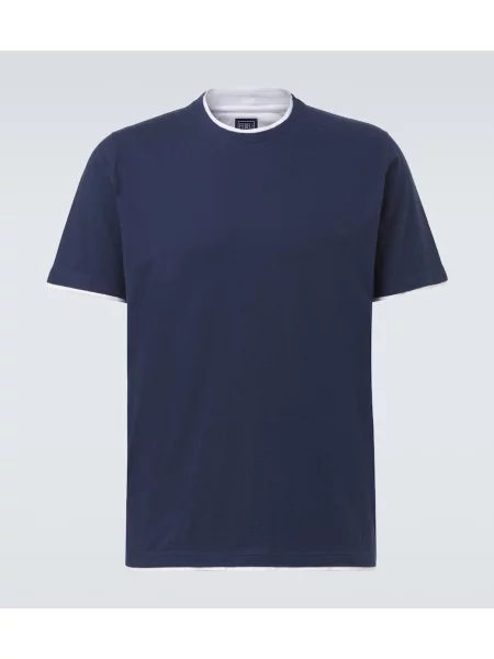 Tricou Fedeli din jerseu albastru
